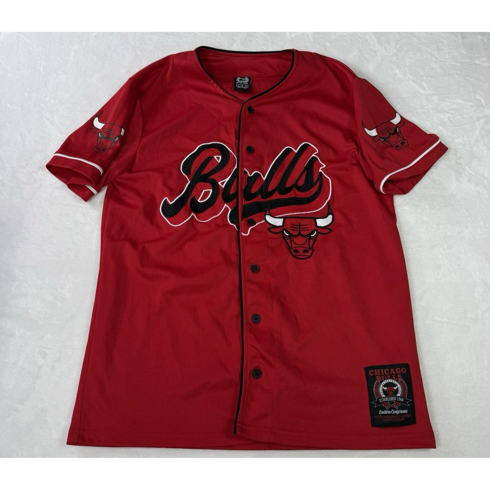 Chicago Bulls‎ NBA Jersey Mens Small Red Ultra Game Baseball Jersey Embroidered